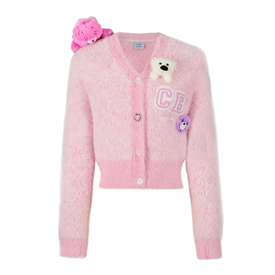 13DE MARZO Heart Button Mohair Cardigan - 13DE MARZO