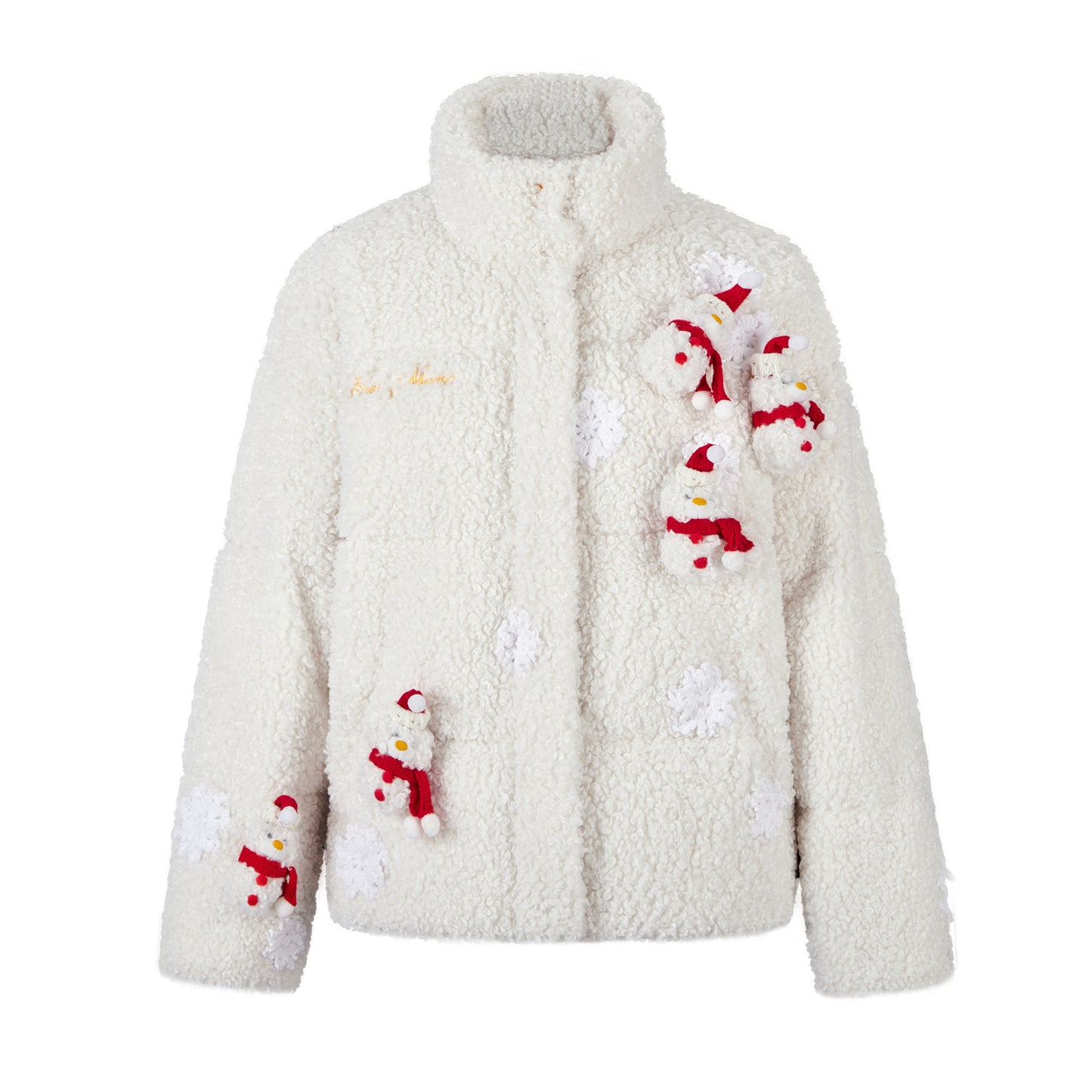13DE MARZO Christmas Snowman Bear Fleece Coat