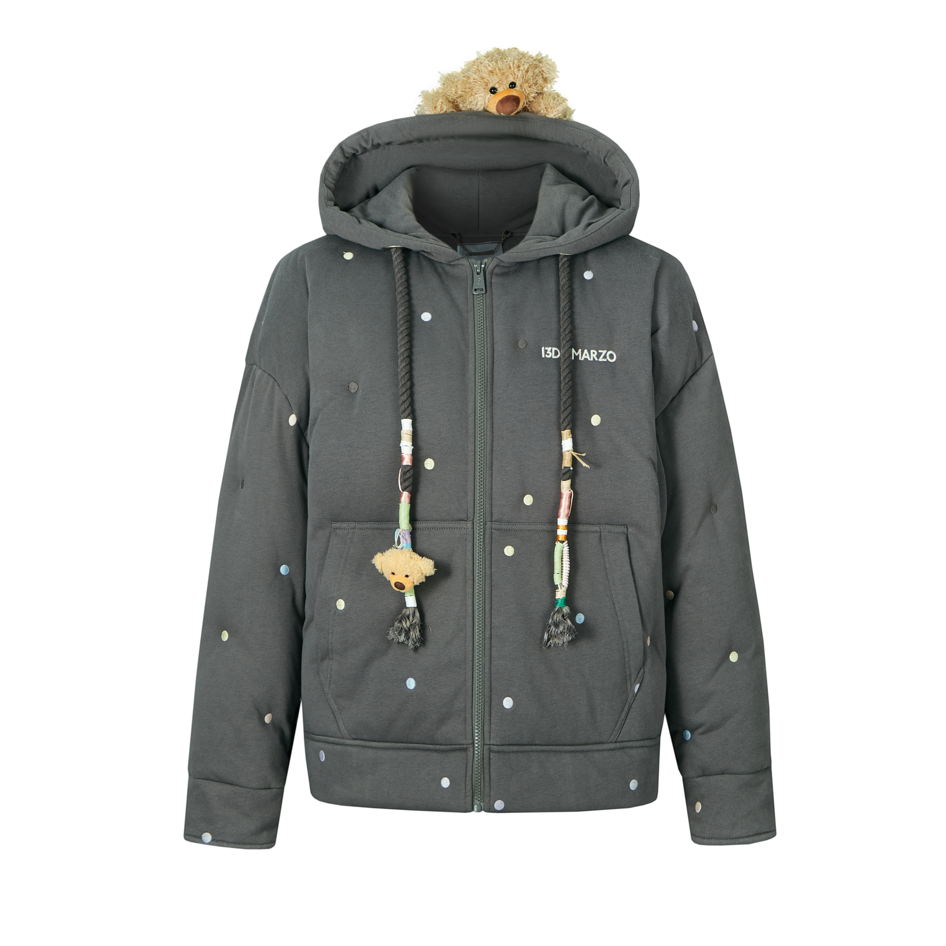 13DE MARZO Bear Colorful Dots Down Jacket 13DE MARZO Bear Colorful Dots Down Jacket