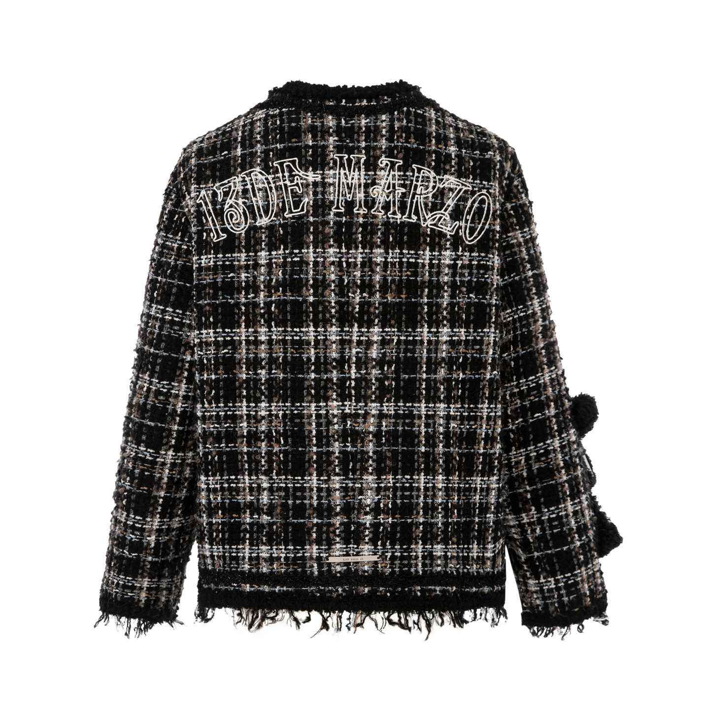 13DE MARZO Badge Punk Tweed Coat