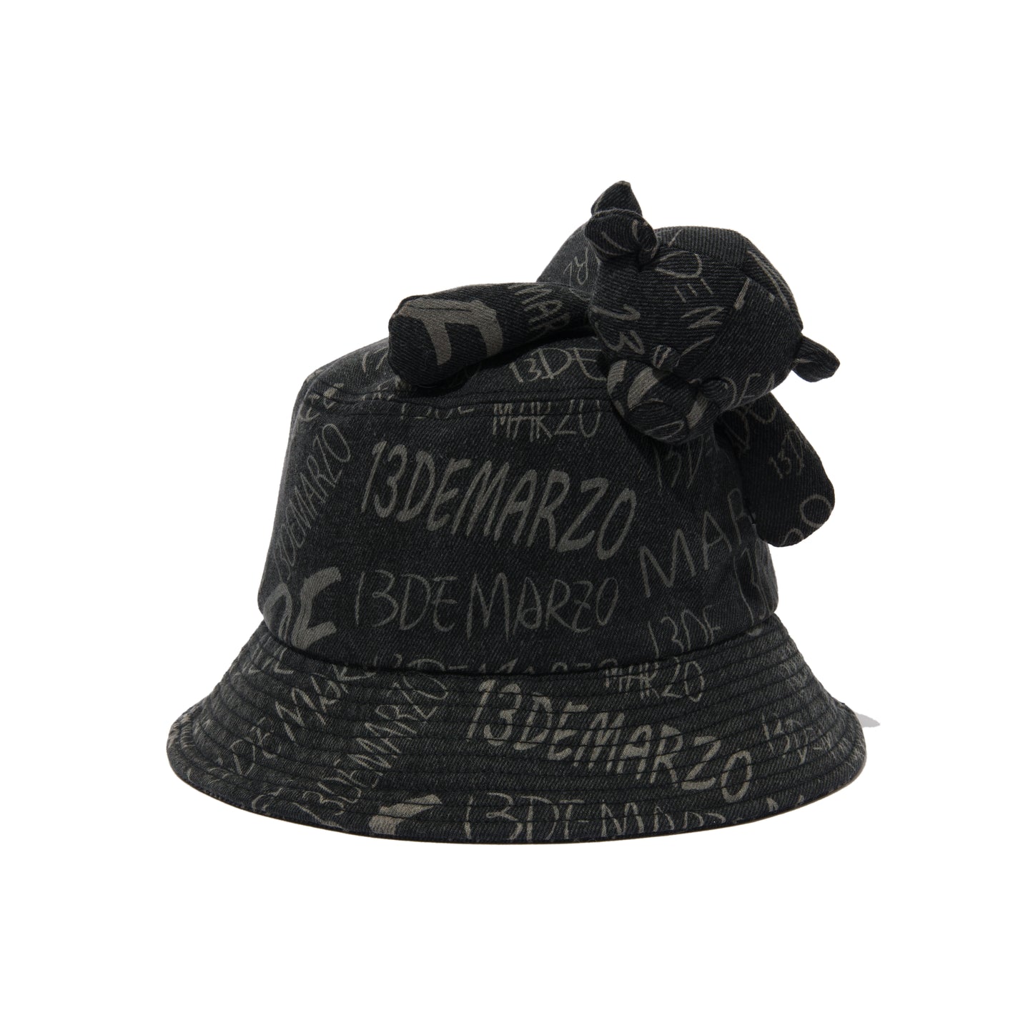 13DE MARZO Graffiti Logo Denim Bucket Hat