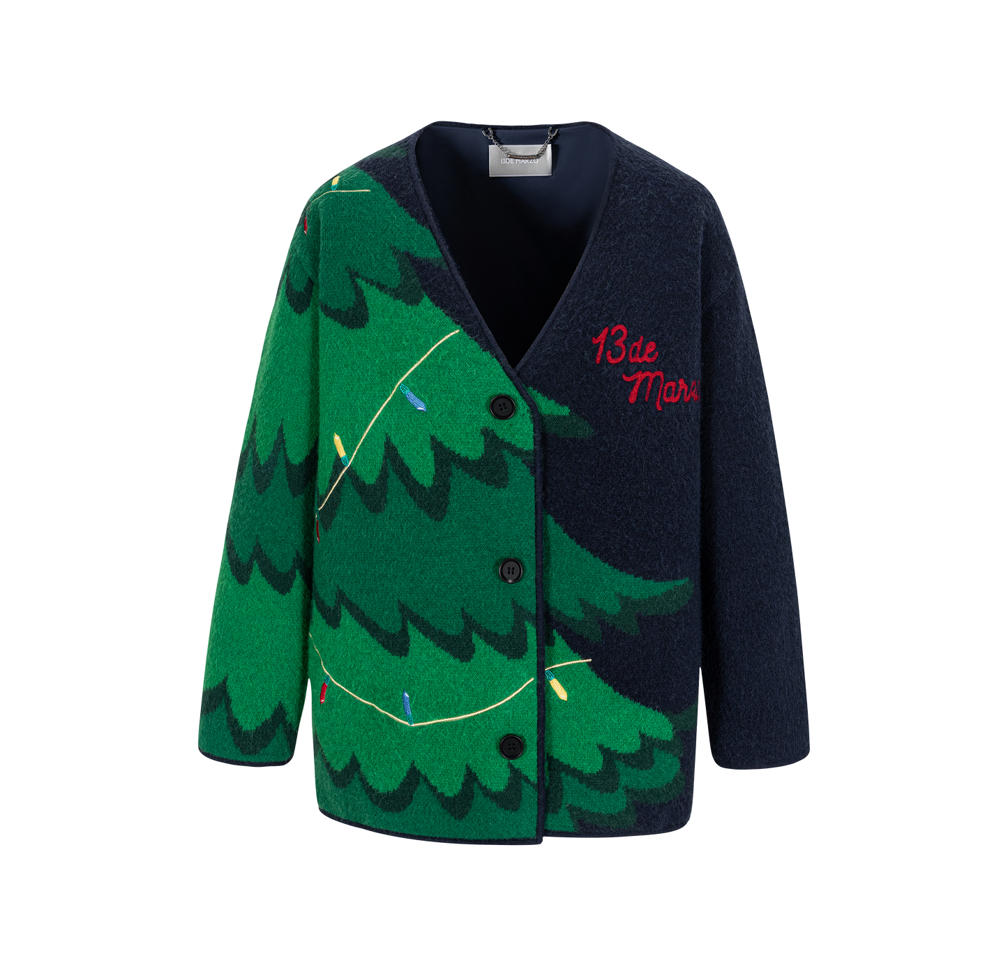 13DE MARZO Christmas Tree Bear Cardigan