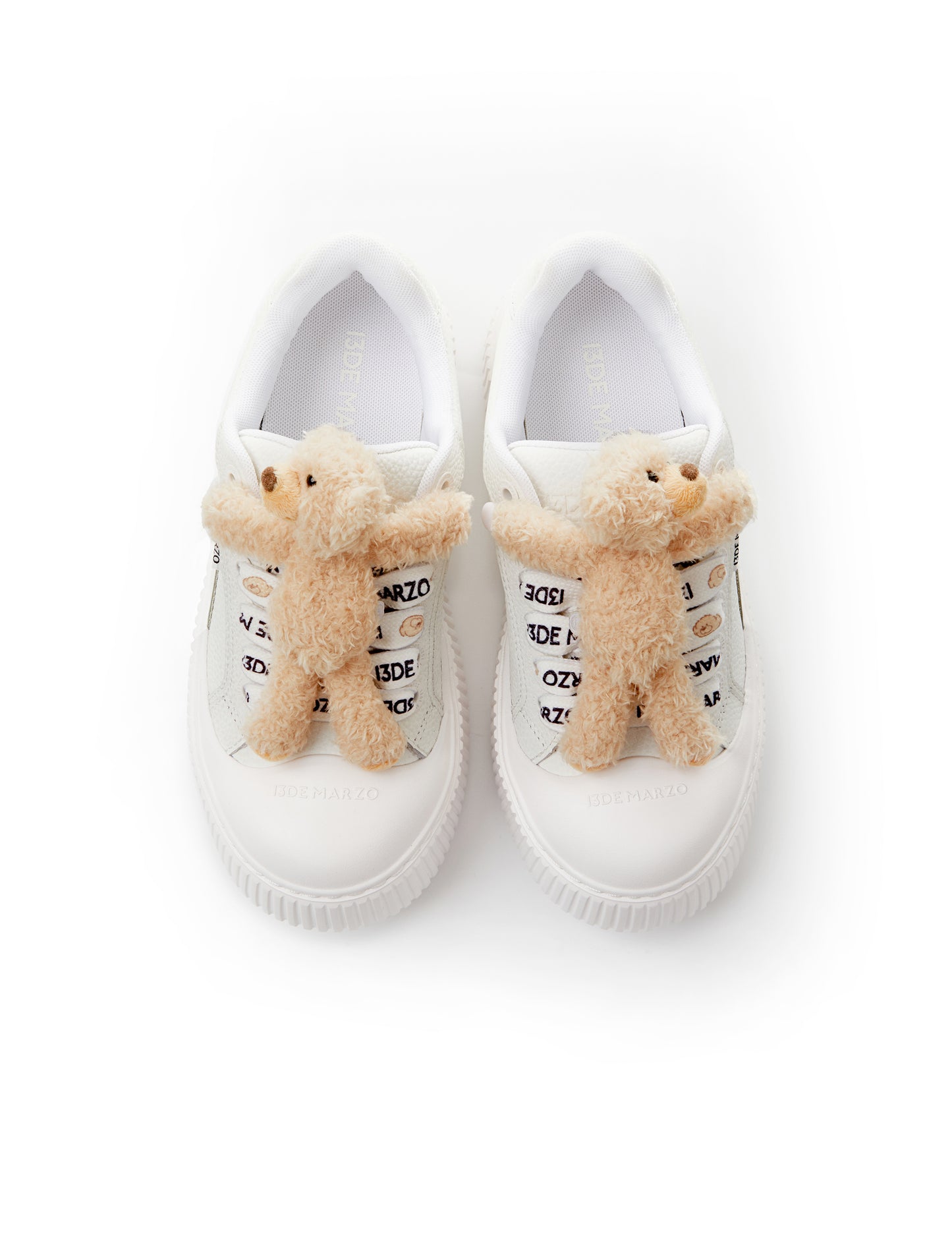 13DE MARZO Bear Logo Lace Platform Shoes