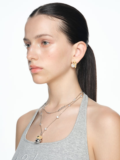 13DE MARZO Bear  Planet  Zircon Necklace