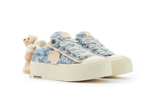 13DE MARZO Bear Denim Badge Sneakers - 13DE MARZO