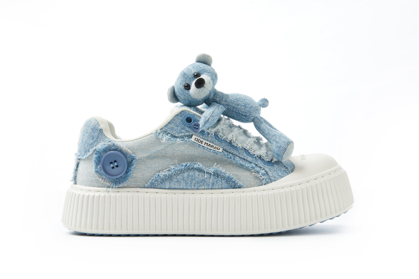 13DE MARZO Bear Denim Biscuits Sneakers