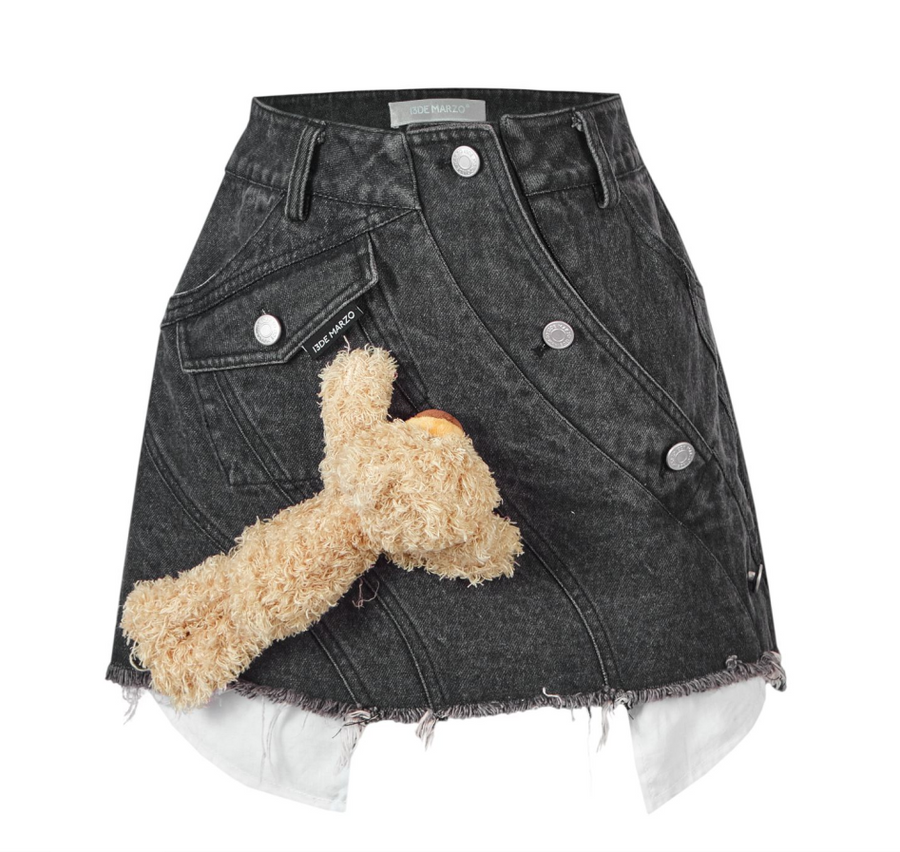 13DE MARZO Bear Curved Denim Dress - 13DE MARZO