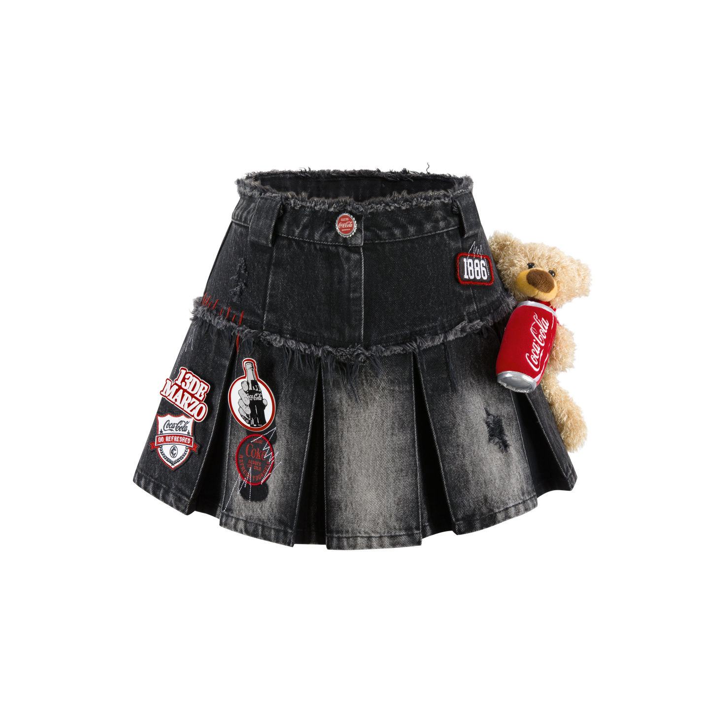 13DE MARZO Coca-Cola Bear Denim Skirt