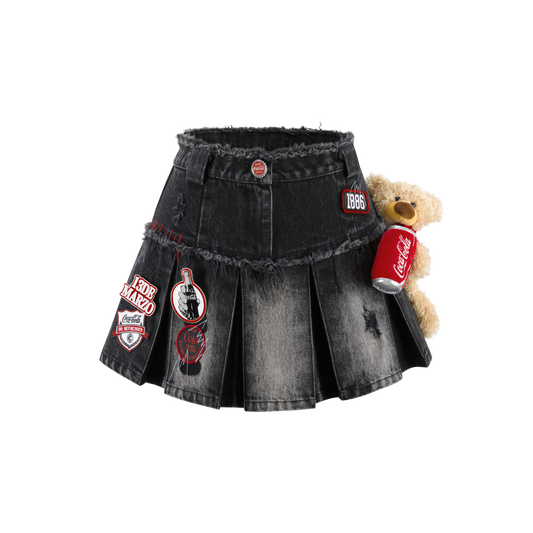 13DE MARZO Coca-Cola Bear Denim Skirt