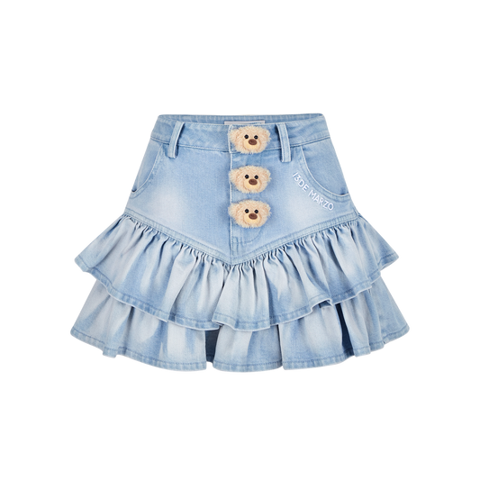 13DE MARZO Bear Denim Cake Skirt