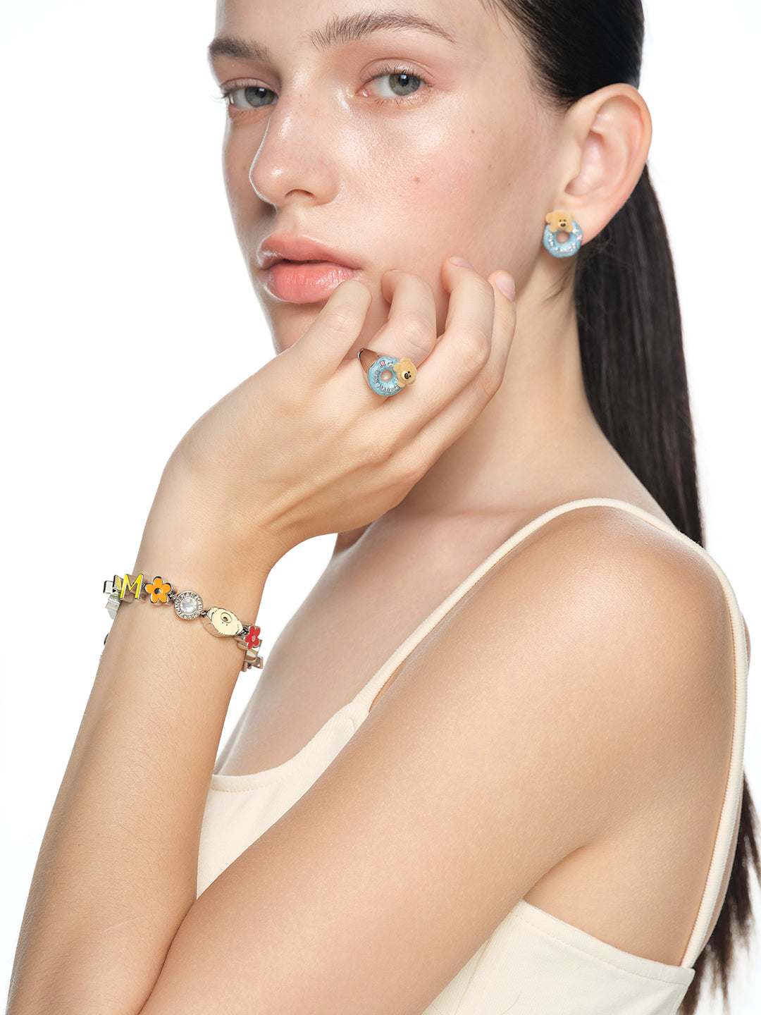 13DE MARZO Donut Bear Ring Silver - 13DE MARZO