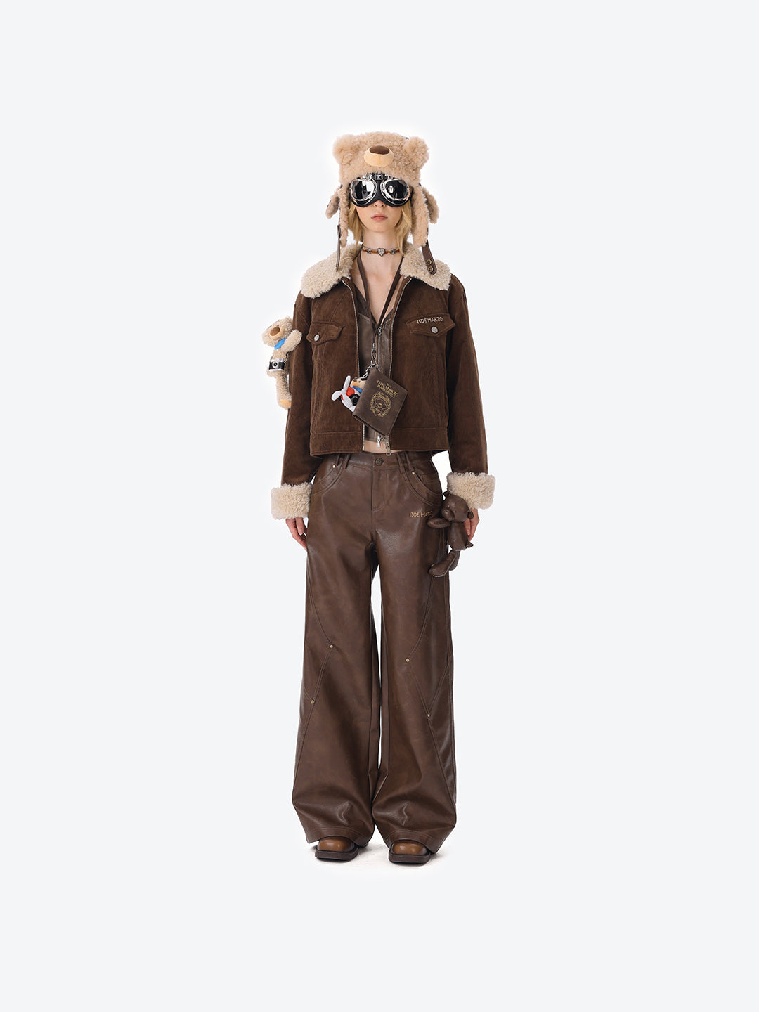 13DE MARZO Bear Corduroy Detachable Jacket Brown - 13DE MARZO