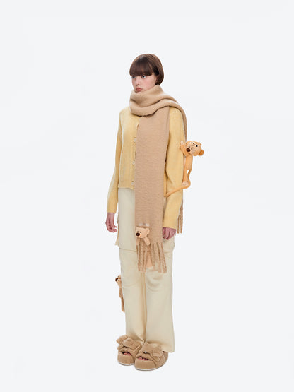 13DE MARZO Doozoo Fleece Scarf Khaki - 13DE MARZO