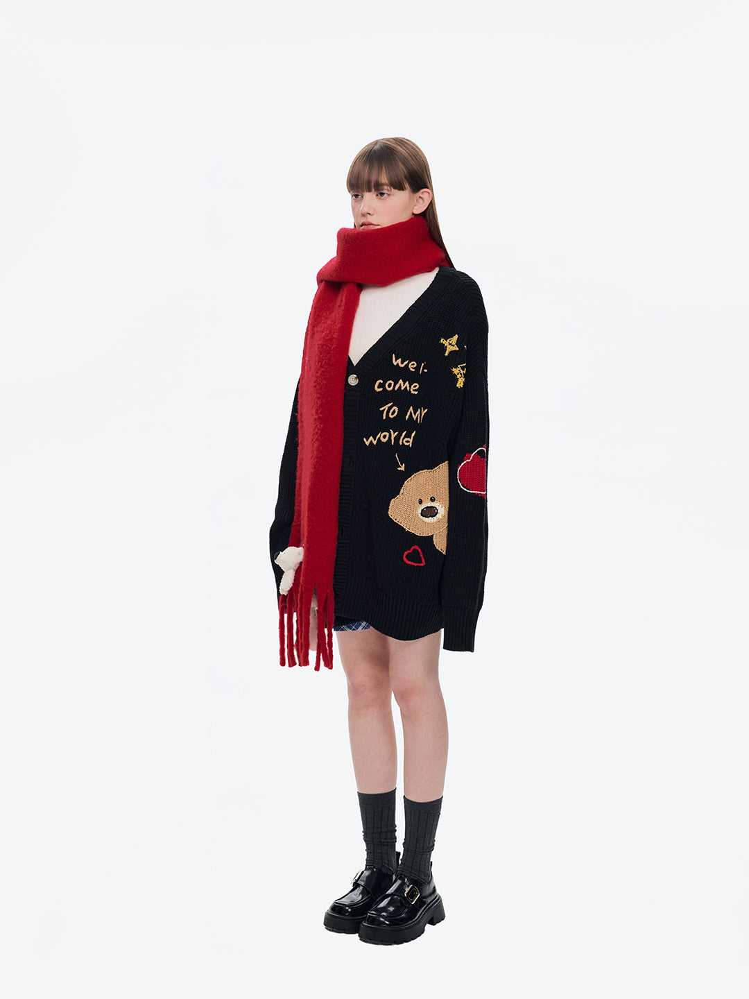 13DE MARZO Doozoo Fleece Scarf Red - 13DE MARZO