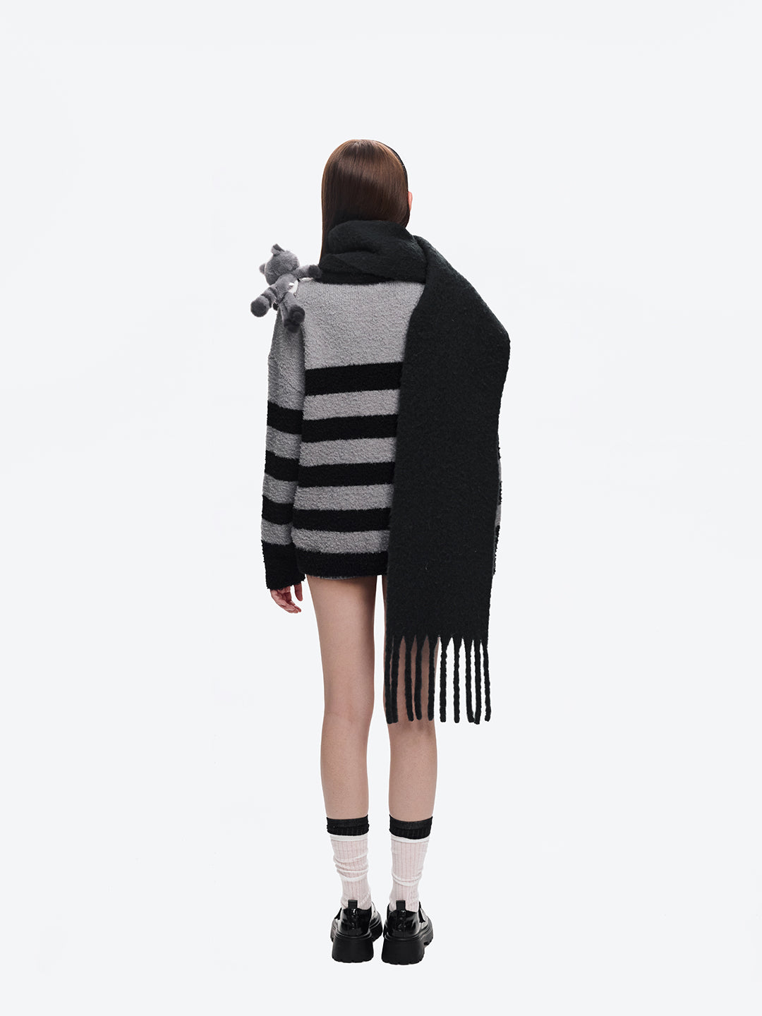 13DE MARZO Doozoo Fleece Scarf Black - 13DE MARZO