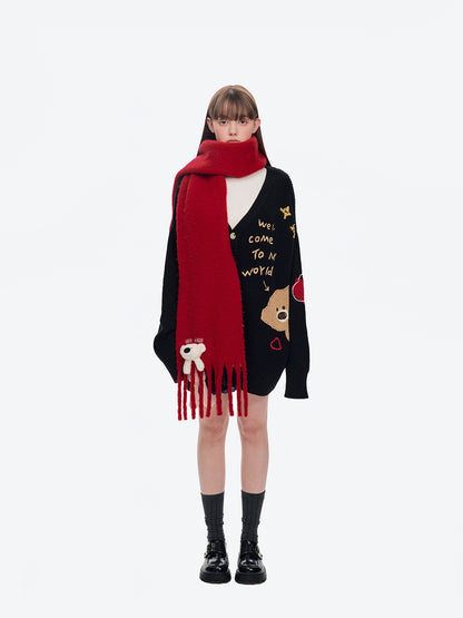 13DE MARZO Doozoo Fleece Scarf Red - 13DE MARZO