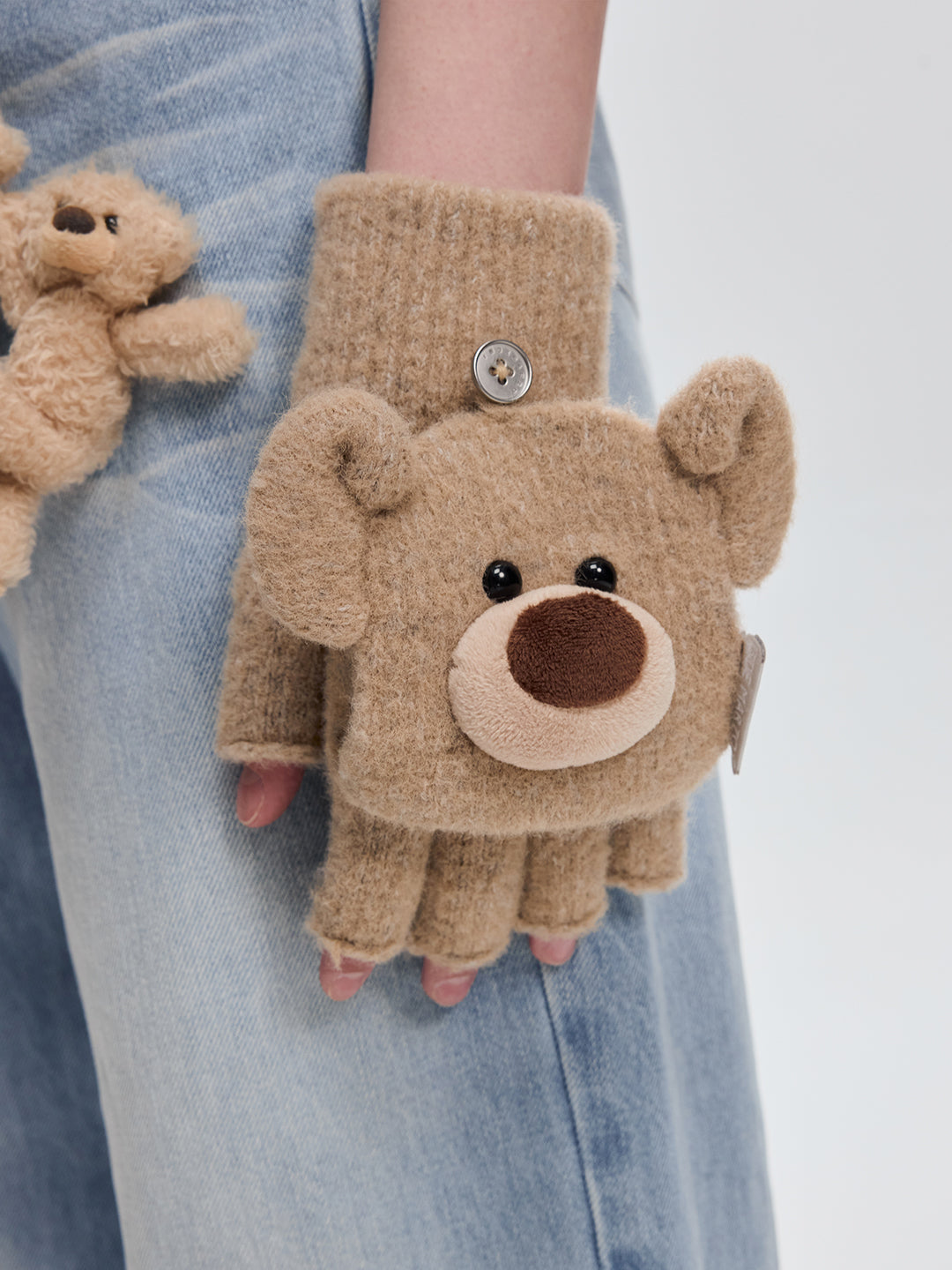 13DE MARZO Bear Two-Way Mittens - 13DE MARZO