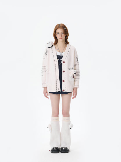 Harry Potter × 13DE MARZO Hedwig Hogwarts Offer Cardigan - 13DE MARZO