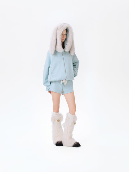 13DE MARZO Doozoo Zipper Hoodie Blue - 13DE MARZO