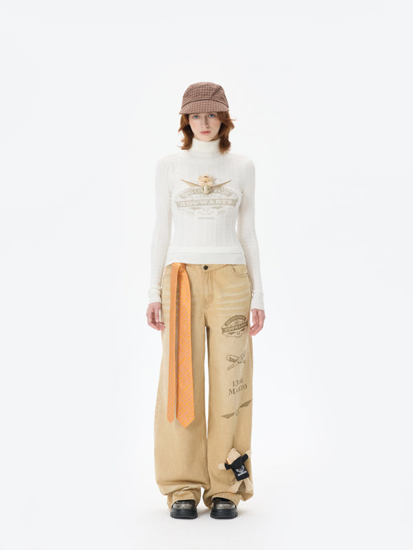 Harry Potter × 13DE MARZO Quidditch Bear High Neck Sweater - 13DE MARZO