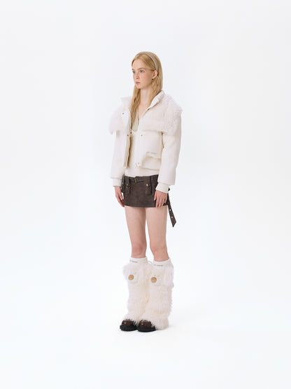 13DE MARZO Doozoo Detachable Short Down Jacket Beige - 13DE MARZO