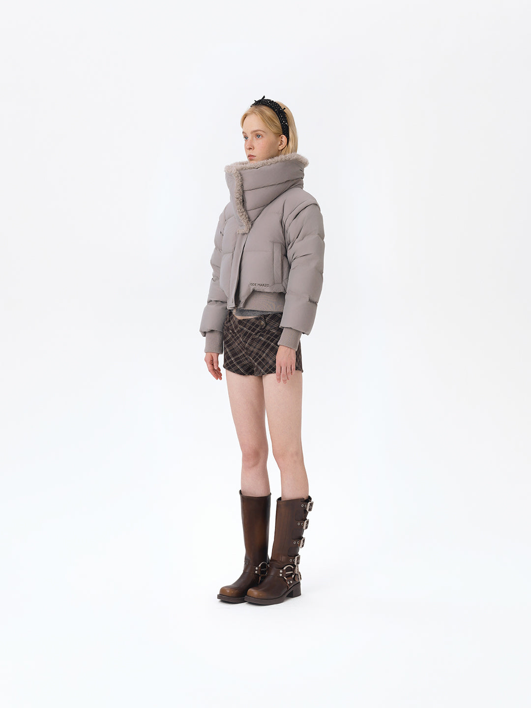 13DE MARZO Doozoo Detachable Short Down Jacket Grey - 13DE MARZO