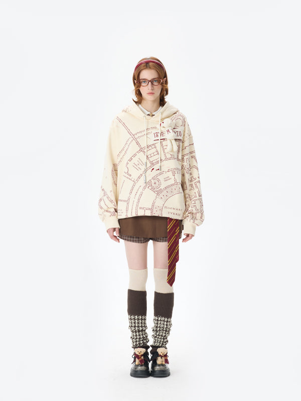 Harry Potter × 13DE MARZO The Marauder's Map Hoodie - 13DE MARZO
