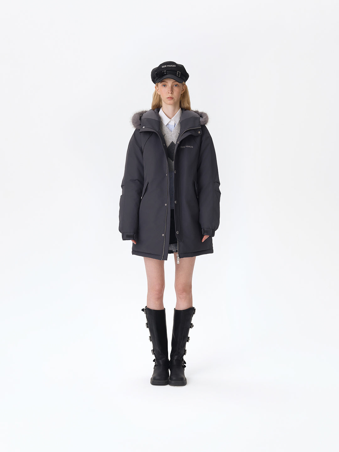 13DE MARZO Doozoo Parka Down Jacket Grey - 13DE MARZO