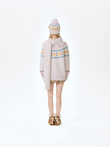13DE MARZO Fair Isle Bear Knit Sweater - 13DE MARZO