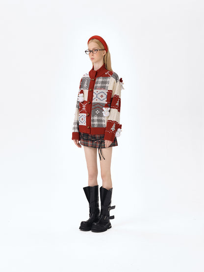 13DE MARZO Snowbear Christmas Cardigan Red - 13DE MARZO