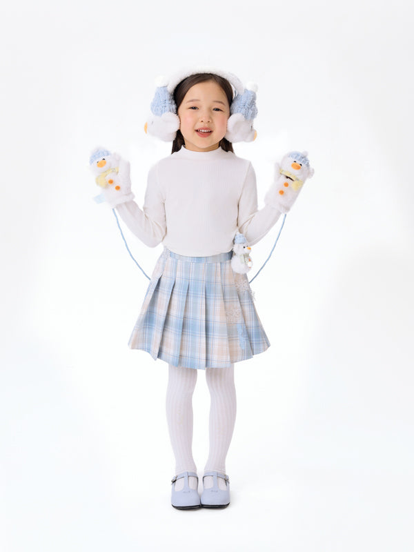 13DE MARZO Snow BabyBear Plaid Skirt - 13DE MARZO