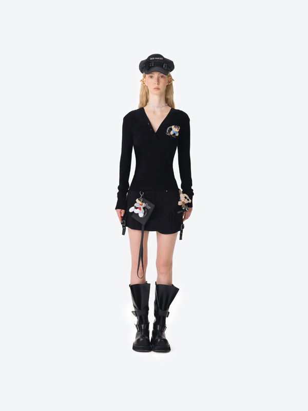 13DE MARZO Bear Knit Fit Hoodie - 13DE MARZO