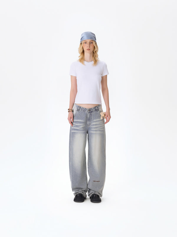 13DE MARZO Bear Stamped Logo Blade Jeans - 13DE MARZO