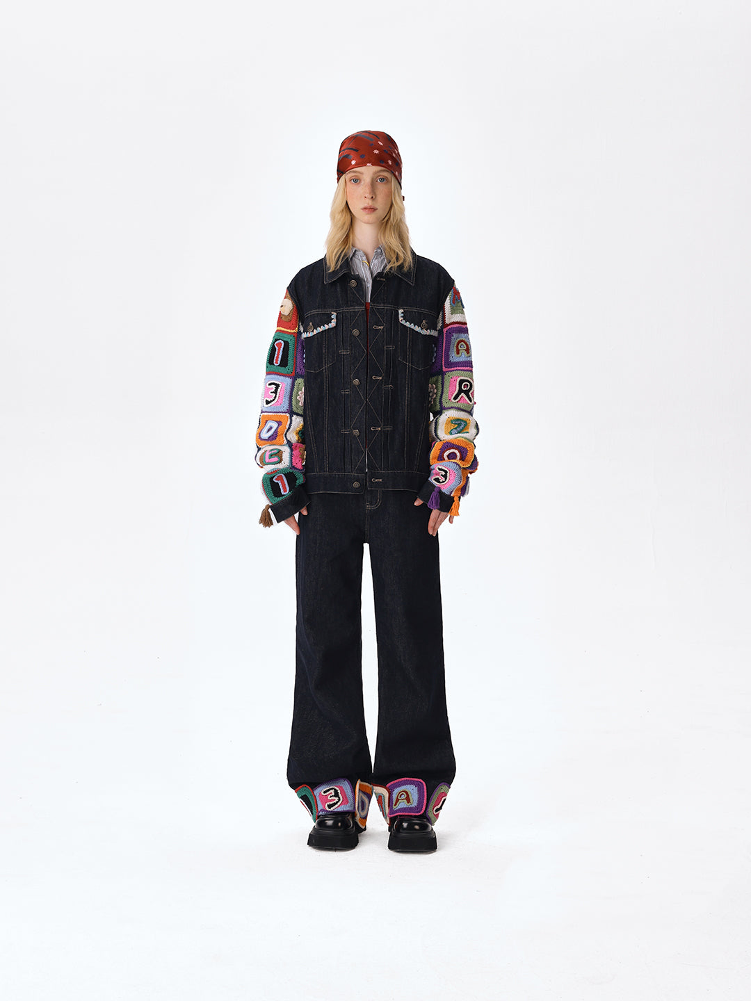 13DE MARZO Square Pattern Jeans - 13DE MARZO