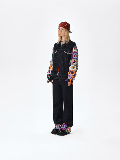 13DE MARZO Square Pattern Jeans - 13DE MARZO