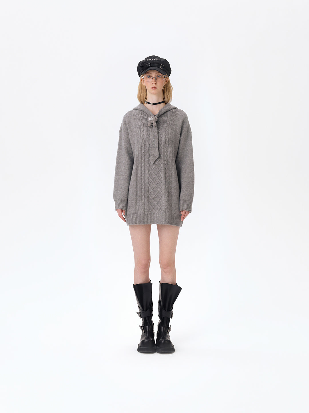 13DE MARZO Bear Belt Logo Beret Black - 13DE MARZO