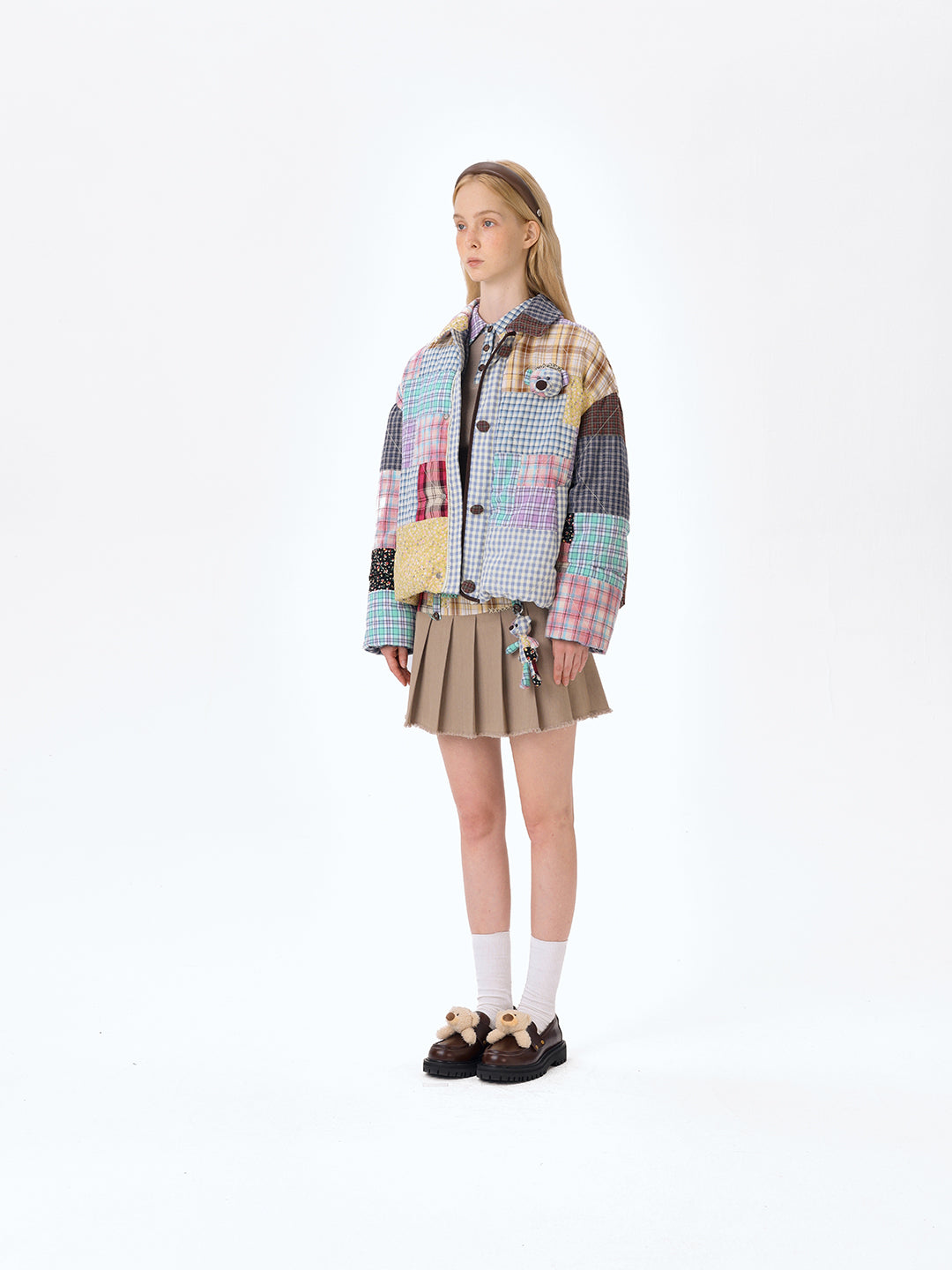 13DE MAROZ Plaid Patch Down Jacket - 13DE MARZO