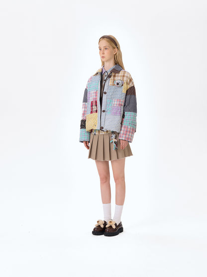 13DE MAROZ Plaid Patch Down Jacket - 13DE MARZO