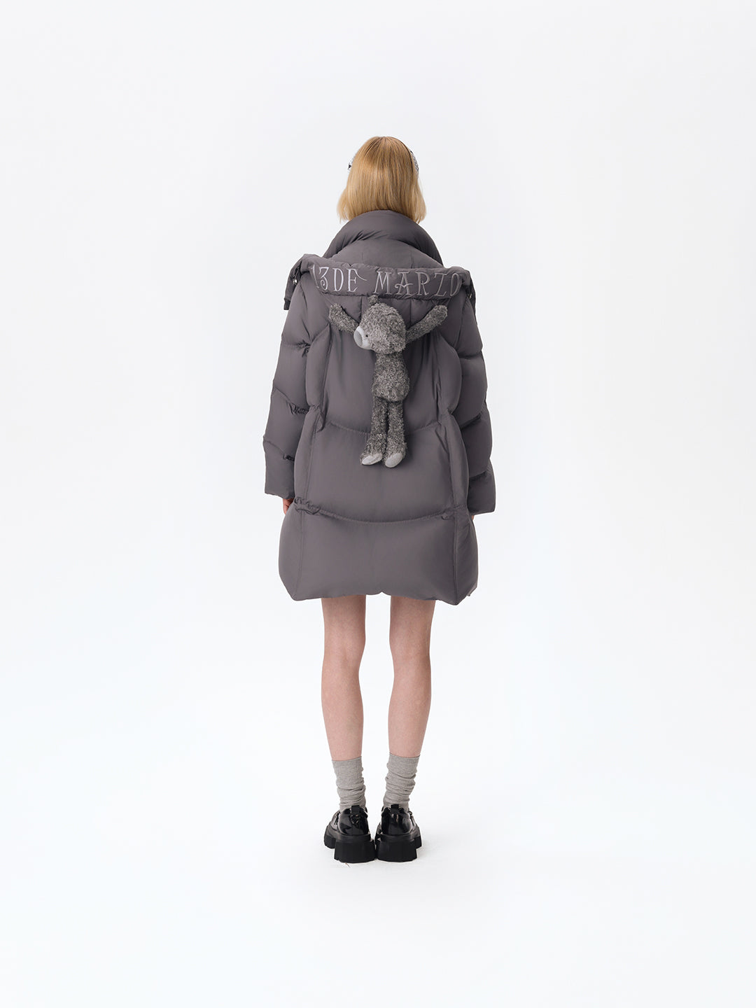 13DE MARZO Bear Puffer Down Jacket Grey - 13DE MARZO