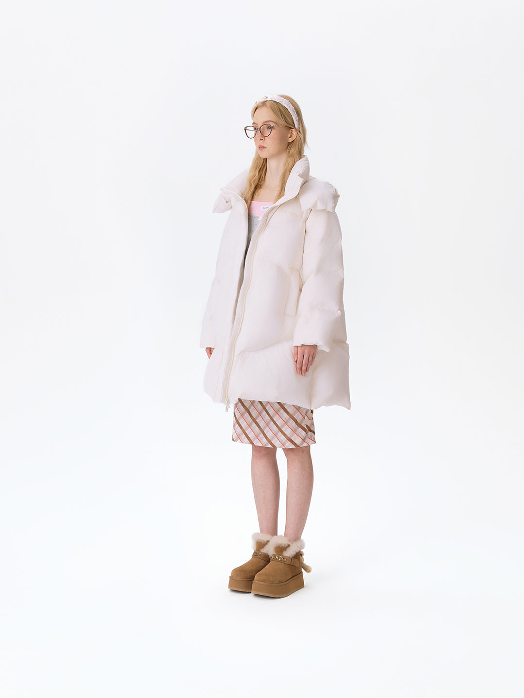 13DE MARZO Bear Puffer Down Jacket Beige - 13DE MARZO