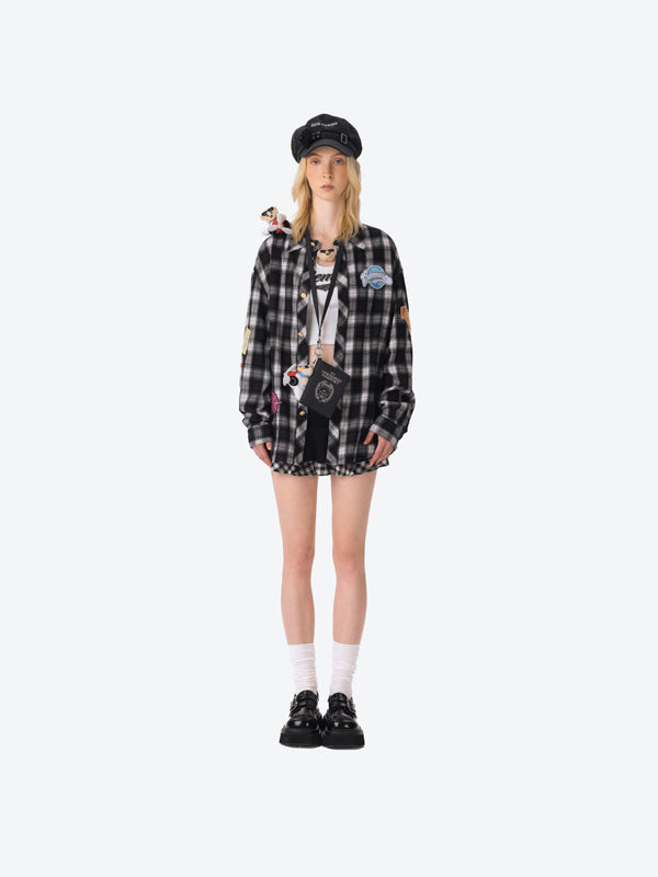 13DE MARZO Flight Bear Badge Check Shirt - 13DE MARZO