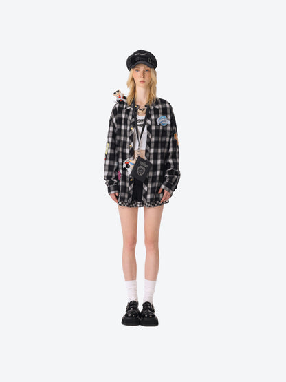 13DE MARZO Flight Bear Badge Check Shirt - 13DE MARZO