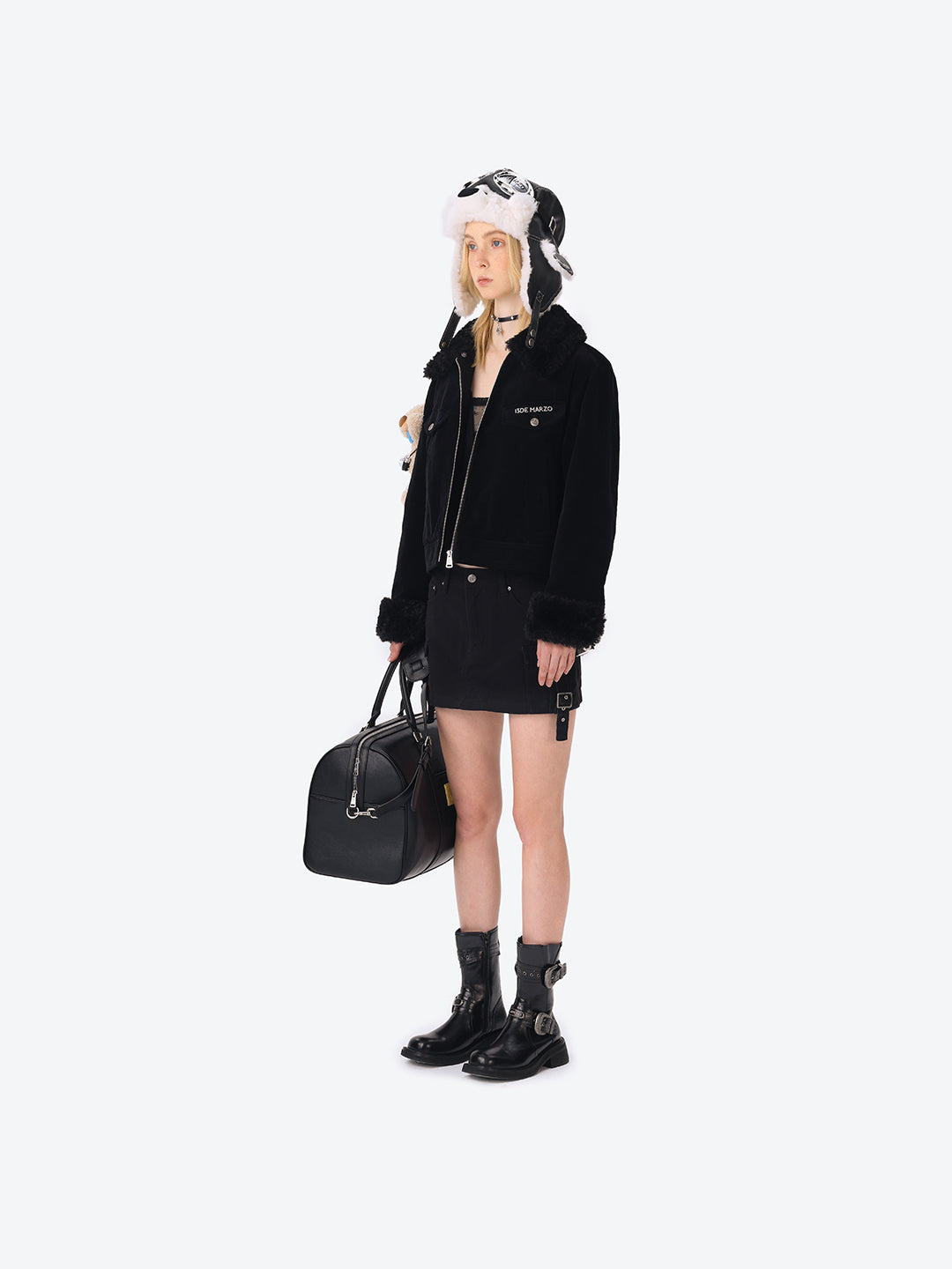 13DE MARZO Bear Corduroy Detachable Jacket Black - 13DE MARZO