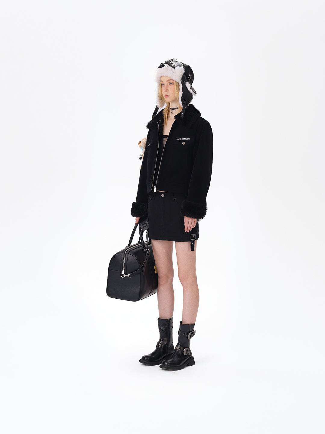 13DE MARZO Bear Plush Snow Boots Black - 13DE MARZO