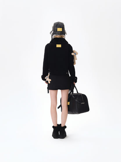 13DE MARZO Bear Plush Snow Boots Black - 13DE MARZO