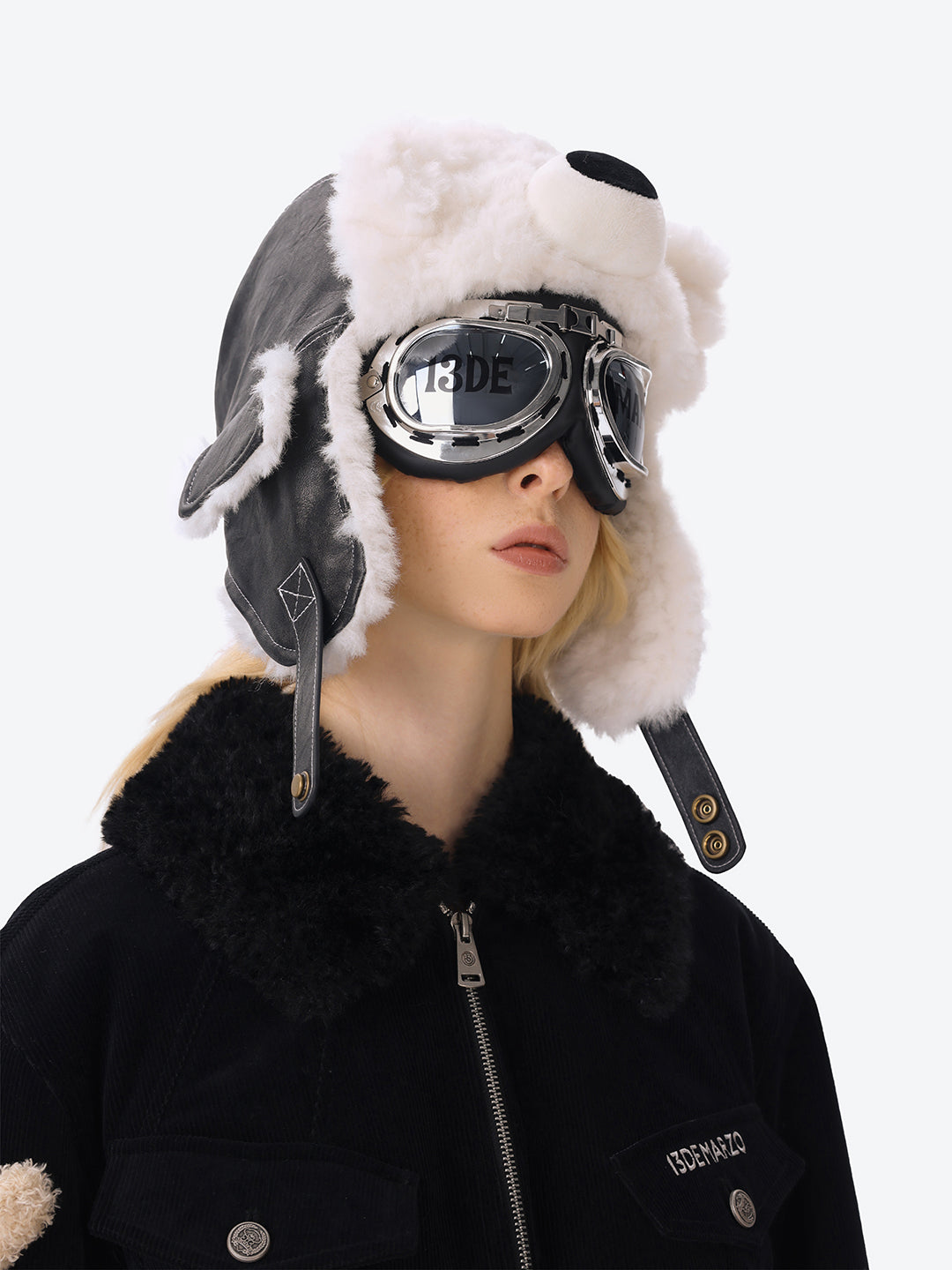 13DE MARZO Pilot Bear Vintage Hat Black - 13DE MARZO