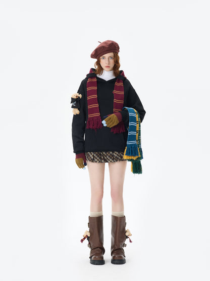 Harry Potter × 13DE MARZO Hogwarts Four Houses Bear Scarf Sweater - 13DE MARZO