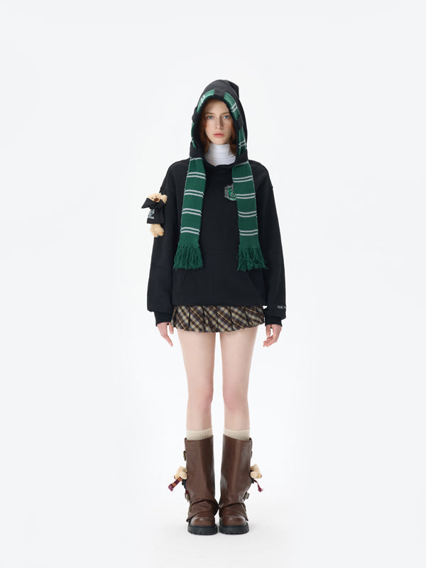 Harry Potter × 13DE MARZO Hogwarts Four Houses Bear Scarf Sweater - 13DE MARZO