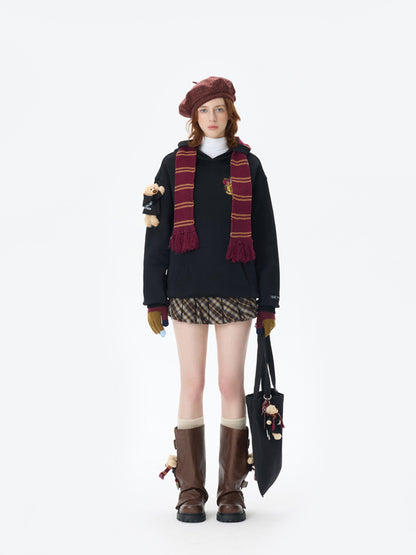 Harry Potter × 13DE MARZO Hogwarts Four Houses Bear Scarf Sweater - 13DE MARZO