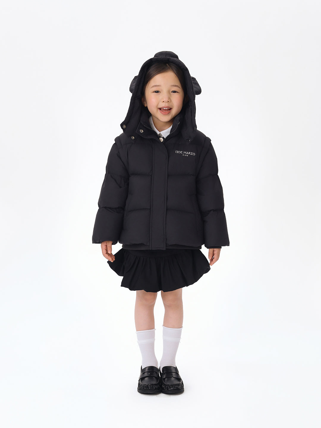 13DE MARZO BabyBear Detachable Down Jacket Black - 13DE MARZO